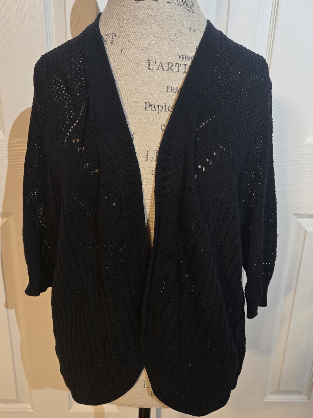 Maurices Black Open-Front Knit Cardigan